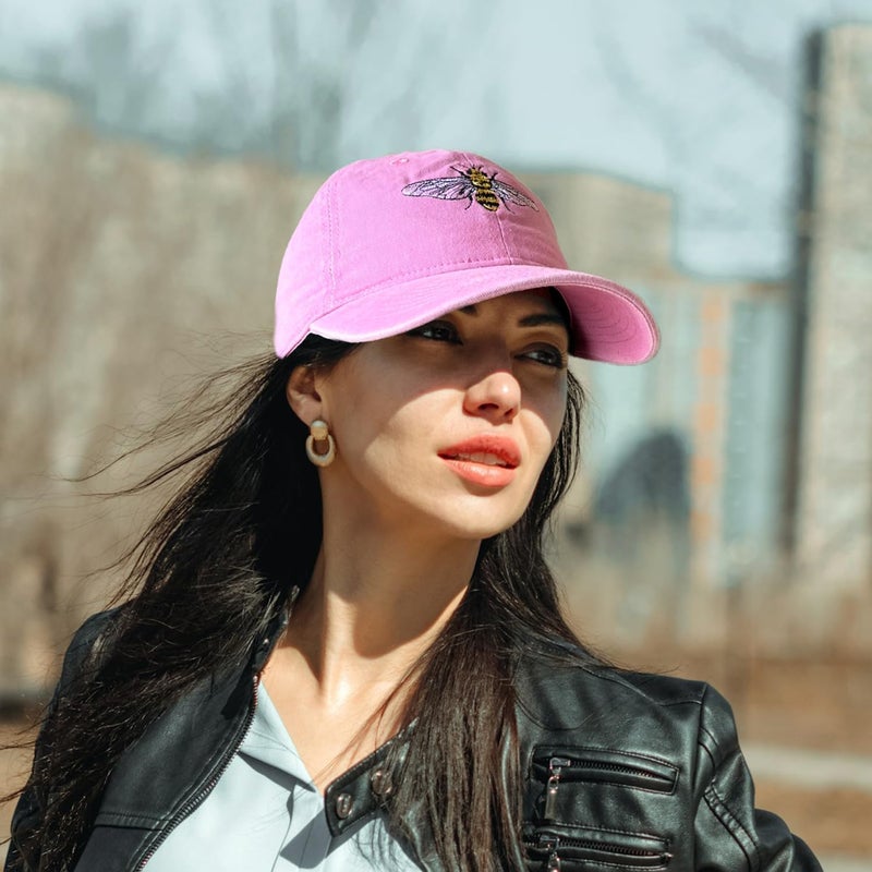 RLQWTKV Flamingo Beach Palm Tree Baseball Hat for Women Men Bees Adjustable Embroidered Cap - Image 2